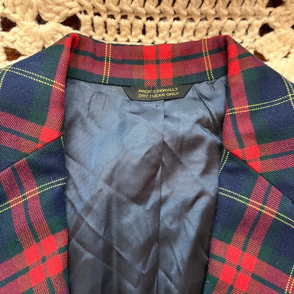 Vintage Fioravanti Tartan Plaid Sport Coat w/ Firmin London Gold Buttons 42 Reg - Picture 3 of 16